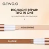 Otwoo Contour Stick Double Heads Водонепроницаемая матовая отделка Highlighters Clavicle Shadow Pen Face 3d Highlight Concealer 240327