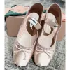 Luxe boog zijde ronde teen ballet flat schoenen riemschoenen schoenen schoenen bodem Mary Jane comfortabele retro elastische band ondiepe mond enkele schoen