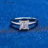 Cluster Rings Real Moissanite Engagement Ring For Women 1CT 2CT VVS Diamond Proposal Bridal Sets Promise Gift Sterling Silver Jewel