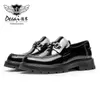 Casual Shoes Desai Fashion Shiny Men Loafers Anti Slip Luxury Design For Man Black Spring Autumn Man Dress 2024