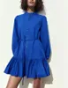 Abiti casual Garaouy 2024 Summer Women's Versatility Shirt Dress Female Single Sfritto Mini Blu Sliose Sceptoming Vestidos