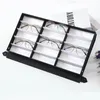 Sieradenzakken 15 roosters glazen display doos zonnebrillen organisator multifunctionele nylon doek modern draagbaar voor desktop oorbellen