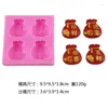 Moules de cuisson 4e Company Moneybag Kung Hei Fat Choi Fortune in Treasure Cake Decoration Moule de chocolat Fondue P1456