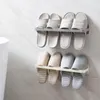 30Seamless Wall-Moned Shoe Rack Hemförvaring Tredimensionella vägg tofflor Hylla Hög klackar Sportskor förvaringsställ