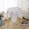 Table Cloth Small Fresh Linen Embroidery Dust Cover American Pastoral Style Round Tablecloth