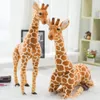 6080 cm Giant Real Life Giraffa giocattoli peluche di alta qualità bambole di animali da peluche per bambini morbidi bambini decorazioni per la stanza regalo di compleanno per bambini 240325