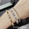 Vans Fashion Clover High version Fanjia Clover Kaleidoscope Bracelet Womens Narrow Edition Diamond Bracelet V Gold 18K Rose Gold