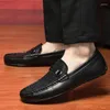 Casual Shoes Luxury Mens Loafers Genuine Leather Slip-On Lofer Men Driving Flat Fashion Mocasines Hombre 2024 Dress