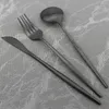 أدوات المائدة مجموعات 6pcs عشاء ماتي شوكات أدوات مائدة أسود من الفولاذ المقاوم للصدأ شوكة المطبخ المطبخ