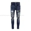 Mode Amirr Clothing Designer Hosen hellblau Herren schlanker Denim gerade Biker Hole Hip Hop Jeans Männer 03