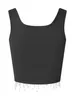 Women's Tanks Women S Ribbed Crop Tank Tops Ladies Fringe Sexy Sleeveless Rhinestone Square Neck Vest Sparkly Cami Shirt Top