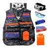 Kids Tactical Vest Kit Nerf Guns Series Refill Darts Reload Clips Tactical Mask Wrist Band and Protective Glasses Nerf Vest Toys