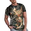 Men's Eagle 3D Digital tryckt T-shirt Loose Casual Sports Large Short