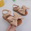 Childrens Sandals Summer Bow Soft Sole Beach Shoes Girls Kids Flats Peuter Children's Sandal Girl Shoes 240328