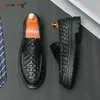 Freizeitschuhe hochwertige Herren Mode Leder Office Top Luxusdesigner -Ladungsanlagen Fahren Moccasins