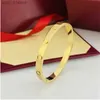 Bracelets de charme 6 mm de large 3e génération fermoir Gold Cuff Designer Gold Silver Rose Rose Gold Women Men R S L46