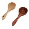 Coffee Scoops Exquisite Craftsmanship Wooden Soup Ladles Odorless Wood Spoon Long Handle Serving Ladle For Home Kitchen