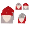 Chaves de cadeira Conjunto de Natal de 2 capa de chapéu de Papai Noel Back Slipcovers para Decoração de festa de férias em sala de jantar em casa