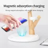 Laddare 30W Magnetic Wireless Charger 4 i 1 Stand för iPhone 13 12 Pro Max Wireless Charging Station för Apple Watch 7 6/AirPods 3