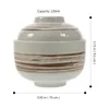 Bowls Japanese Soup Stew Pot Kitchen Noodle Small Large Serving Lid White Ceramics Household