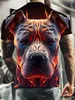T-shirts masculins T-shirt pour hommes de la mode Cold Hearted Graphics 3D T-shirts imprimés Animal décontracté à manches courtes à manches