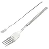 Forks Stainless Steel Cutlery Fork Tableware BBQ Extendable Dinner Fruit Dessert Long Handle Kitchen