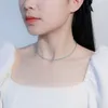 Choker 2 mm Glaskristallketten Halskette Accessoires für Frauen -Abstufung Perle mit Juwelierparty Geschenk Mädchen Mädchen