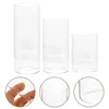 Bougeoirs 3 pcs Bougettes ménages en verre tasse claire nuances cylindres pilier de couverture de porte-haut vide