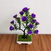 Decorative Flowers Artificial Flower Pot Simulated Fake Rose Plastic Plant Potted Home Room Table Decoration El Garden Decor