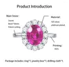 حلقات الكتلة Forher Design Gine Jewelry Made Made Grown Spinel Princess Ring محيط لـ S925 Sliver Gold Plated Oval Gem Gem