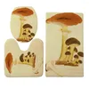 Mattes de bain HX Fashion Toilet Cover Set Plant Plant Champignon Graphique Graphique 3D Tapis de tapis en U-Pice Tapis