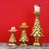 Kaarsenhouders hars golden kerstboom kandelaar beeldjes voor desktop decoratiehouder ornament accessoires slaapkamer cadeau s/m/l