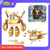 Экшн -фигуры Super Wings 6 дюймов Deluxe Transforming Golden Boy с Light Sound 2 Жесты.