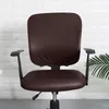 Stol täcker pu läderkontor täcker arm slipcover stretch svivel för festhem