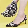 Dress Shoes Women High Heel Decorated With Appliques Party And Bag Sets Italian Matching Bags Quality