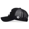 Caps de bola de verão Men Mesh Mesh Baseball Cap esporte ao ar livre x Letter Snapback para mulheres unissex respirável Hip Hop Trucker Hats