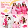 6Pack Kids Spa Party Robe Girls Birthday Squad Robes Soft Silk Satin Slumber Kimono Robe DIY Bathrobes with Hairband Eye Masks 240326