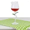 ワイングラスバラの形の赤い色のゴブレットカクテルカップ飲酒下院様式の結婚式の誕生日を祝う