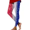 Women's Pants Casual Fashion Outdoor Independence Day Printed Slim Stretch Yoga Comfort Nine Minute Ropa De Mujer