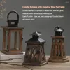 Porta di candele Candele a candele con anelli sospesi Ornamenti Accessori Lanterne Small Outdoor Wood Candlestick Backyard