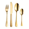 Ensemble de couverts 4pcs / set Gold Sier Cutlery Set Set en acier inoxydable Varelle pour la vaisselle Steak Steak Steak Travel Drop Livrot Home Gar Dh8cn