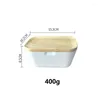 Plates Butter Box Nordic Container Storage Tray Dish Keeper Cheese Holder Kitchen Tools With Wood Cover Sealing Plate