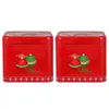 Storage Bottles 2 Pcs Christmas Candy Box Containers For Food Tinplate Jars Biscuit Cookie Iron