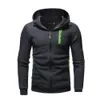 Men'S Hoodies & Sweatshirts Men Casual Athletic With Fluorescent Zippers Male High Street Cardigan Autumn Hooded Mans Winter Solid Co Dh9Xr