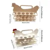 Cuisine Rangement créatif Réfrigérateur Oeuf Pattein de poulet Organisateur Bins Portable Portable Affichage Préateur en bois Conteneur en bois