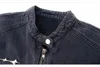 Mens Denim Jackets Hip Hop Distressed Washed Metal Design Bomber Cowboy Coats High Steet Retro Short Zipper Casual Outwear 240322