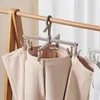 Hangers Trouser Clip Hanger 360 Degree Rotating Clothes With Multi Clips For Socks Pants Scarves Anti-slip Foldable Drying Rack