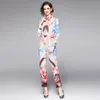 Fashion Slim Women's Sets, Print Shirt and Pants 2pcs Set, Long Sleeve Shirt, Tight Waist Pants, Spring Summer