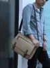 Canvas Laptop Shoulder Bag Messenger Bag Men Casual Crossbody Bags School Bookbag 240402