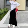 French dark gray drape half length skirt womens spring and autumn temperament lazy A-line skirt slimming large swing skirt